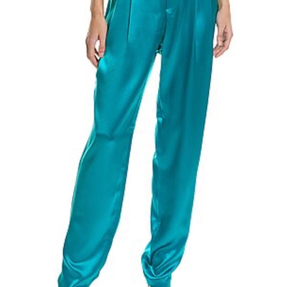 Cinq a sept Teal Satin Pants - NWT